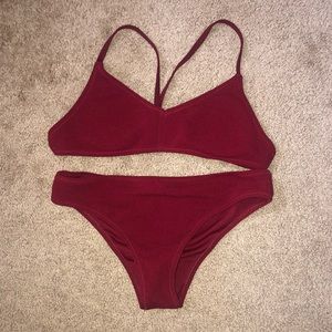 red two piece bikini
